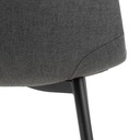 Lot 4 Chaises CELIA Mét. Noir mat & Tissu Nesia gris foncé