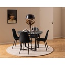 Lot 4 Chaises CELIA Mét. Noir mat & Tissu Nesia noir