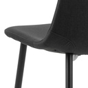 Lot 4 Chaises CELIA Mét. Noir mat & Tissu Nesia noir