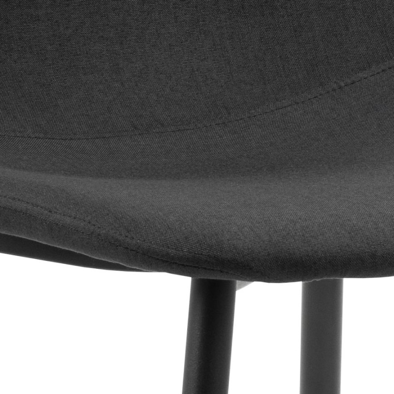 Lot 4 Chaises CELIA Mét. Noir mat & Tissu Nesia noir