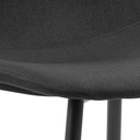 Lot 4 Chaises CELIA Mét. Noir mat & Tissu Nesia noir
