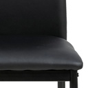 Lot 4 Chaises DEMINA  Métal noir & Cuir PU noir