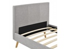 Cadre de lit style scandinave en tissu avec pieds bois - Gris clair - 90 x 190 cm