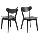  Lot 2 Chaises ROXBY Laqué noir mat