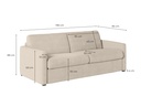 Canapé convertible système couchage express 3 places en velours côtelé - Beige - 160 cm