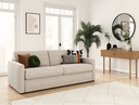 Canapé convertible système couchage express 3 places en velours côtelé - Beige - 160 cm