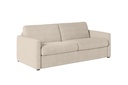 Canapé convertible système couchage express 3 places en velours côtelé - Beige - 160 cm