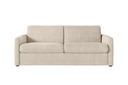 Canapé convertible système couchage express 3 places en velours côtelé - Beige - 160 cm