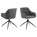 Fauteuil BROOKE  Mét. Noir mat & Tissu Monza anthracite
