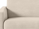 Canapé convertible système couchage express 3 places en velours côtelé - Beige - 160 cm
