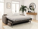 Canapé convertible système couchage express 3 places en velours côtelé - Taupe - 160 cm