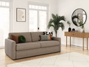 Canapé convertible système couchage express 3 places en velours côtelé - Taupe - 160 cm