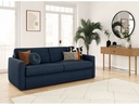 Canapé convertible système couchage express 3 places en velours côtelé - Bleu foncé - 140 cm
