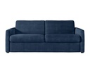Canapé convertible système couchage express 3 places en velours côtelé - Bleu foncé - 140 cm