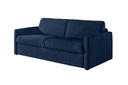 Canapé convertible système couchage express 3 places en velours côtelé - Bleu foncé - 140 cm
