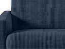 Canapé convertible système couchage express 3 places en velours côtelé - Bleu foncé - 160 cm