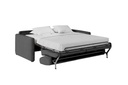 Canapé convertible système couchage express 3 places en velours côtelé - Gris foncé - 160 cm