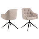 Fauteuil BROOKE Mét. Noir mat & Tissu Monza beige
