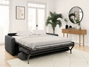 Canapé convertible système couchage express 3 places en velours côtelé - Gris foncé - 140 cm