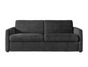 Canapé convertible système couchage express 3 places en velours côtelé - Gris foncé - 140 cm