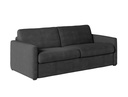 Canapé convertible système couchage express 3 places en velours côtelé - Gris foncé - 140 cm