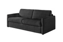 Canapé convertible système couchage express 3 places en velours côtelé - Gris foncé - 140 cm
