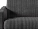 Canapé convertible système couchage express 3 places en velours côtelé - Gris foncé - 140 cm