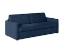 Canapé convertible système couchage express 3 places en velours côtelé - Bleu foncé - 160 cm
