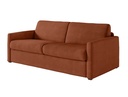 Canapé convertible système couchage express 3 places en velours côtelé - Terracotta - 160 cm