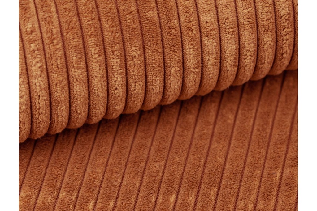 Canapé convertible système couchage express 3 places en velours côtelé - Terracotta - 160 cm