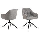 Fauteuil BROOKE Mét. Noir mat & Tissu Monza gris