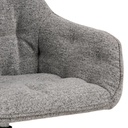 Fauteuil BROOKE Mét. Noir mat & Tissu Monza gris