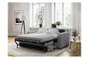 Canapé convertible ALYCE système couchage express 3 places en tissu - Gris clair - 140 cm