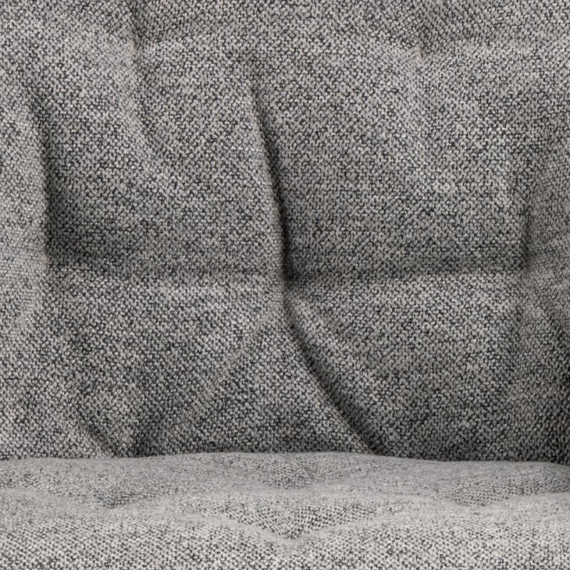 Fauteuil BROOKE Mét. Noir mat & Tissu Monza gris