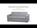 Canapé convertibleALYCE  système couchage express 3 places en tissu - Gris foncé - 160 cm
