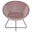Fauteuil CENTER  Mét. Noir mat & Tissu Vic Dusty rose