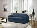 Canapé convertible ALYCE système couchage express 3 places en tissu - Bleu foncé - 140 cm