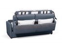 Canapé convertible ALYCE système couchage express 3 places en tissu - Bleu foncé - 140 cm
