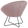 Fauteuil CENTER  Mét. Noir mat & Tissu Vic Dusty rose