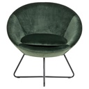 Fauteuil CENTER  Mét. Noir mat & Tissu Vic Vert forêt