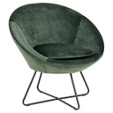 Fauteuil CENTER  Mét. Noir mat & Tissu Vic Vert forêt