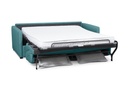 Canapé convertible ALYCE système couchage express 3 places en tissu - Bleu canard - 140 cm