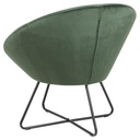 Fauteuil CENTER  Mét. Noir mat & Tissu Vic Vert forêt