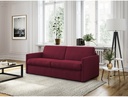 Canapé convertible ALYCE système couchage express 3 places en tissu - Bordeaux - 140 cm