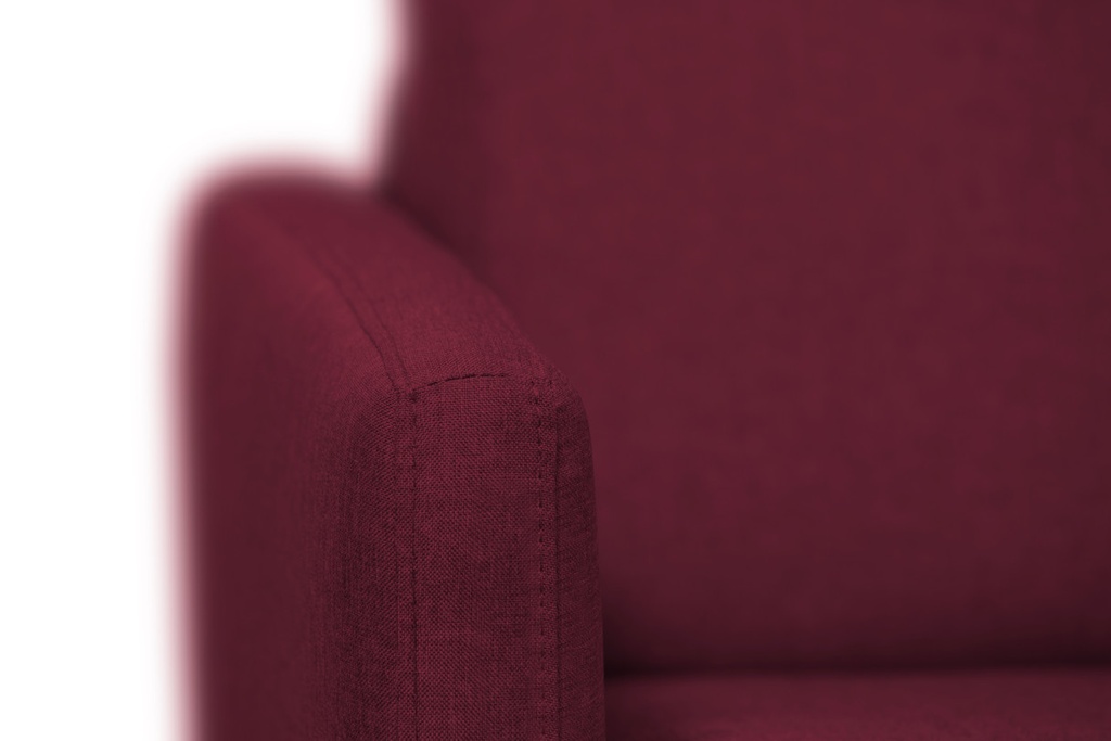 Canapé convertible ALYCE système couchage express 3 places en tissu - Bordeaux - 140 cm