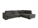 Canapé d'angle XXL BELAGIA 4 places en tissu - Gris foncé - Angle Droit