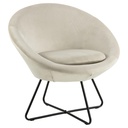 Fauteuil CENTER  Mét. Noir mat & Tissu Vic sable