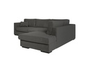 Canapé d'angle XXL BELAGIA 4 places en tissu - Gris foncé - Angle Droit