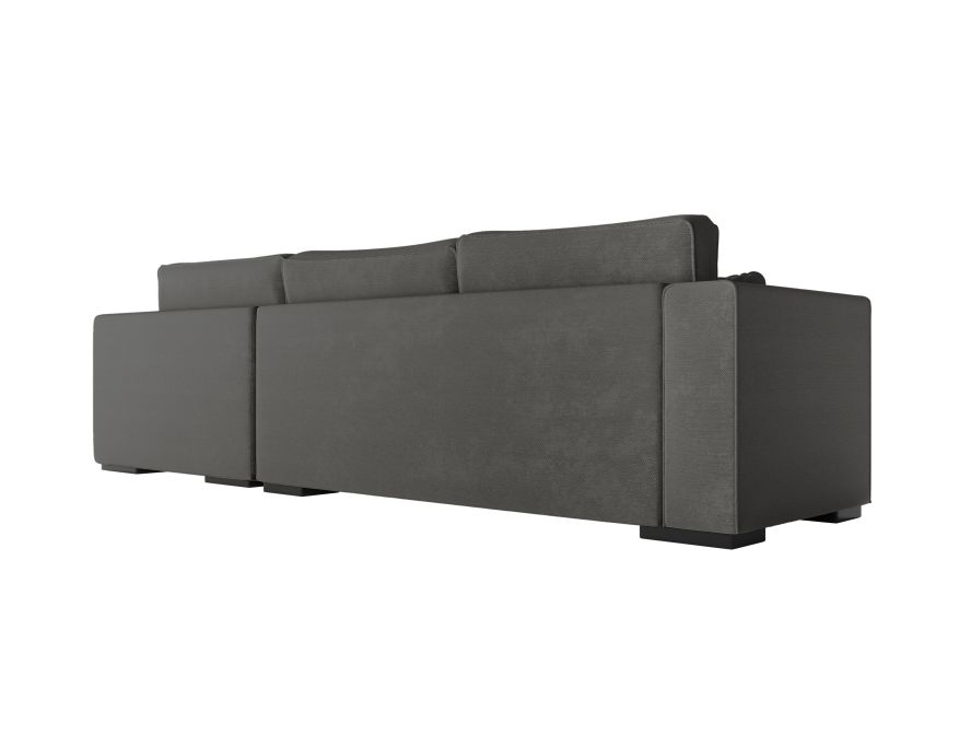 Canapé d'angle XXL BELAGIA 4 places en tissu - Gris foncé - Angle Droit