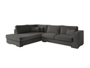 Canapé d'angle XXL BELAGIA  4 places en tissu - Gris foncé - Angle Gauche